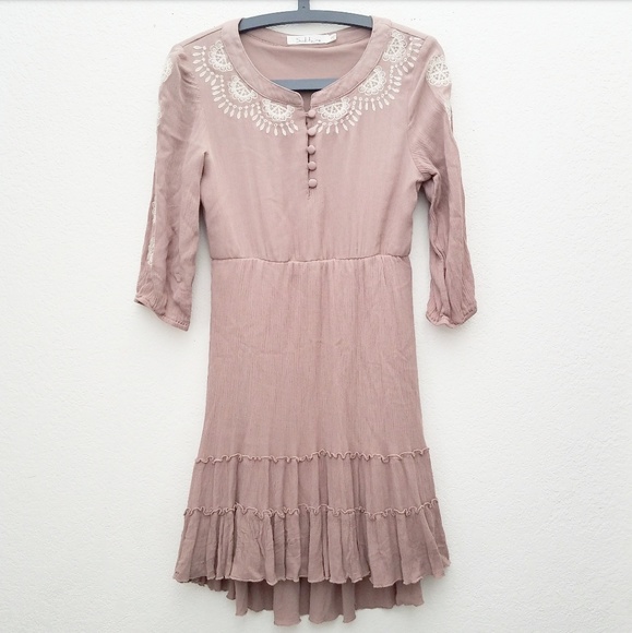 Solitaire Dresses & Skirts - Solitaire Long Sleeve Embroidered Dress